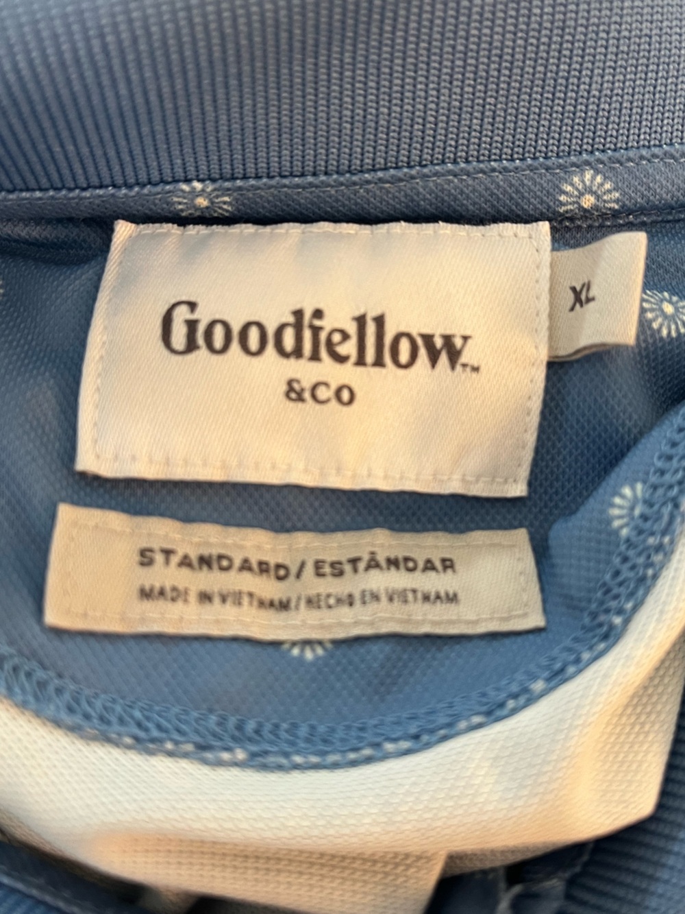 Goodfellow & Co Men’s XL Blue Ivory Polo Shirts Set of Two - Picture 5 of 10